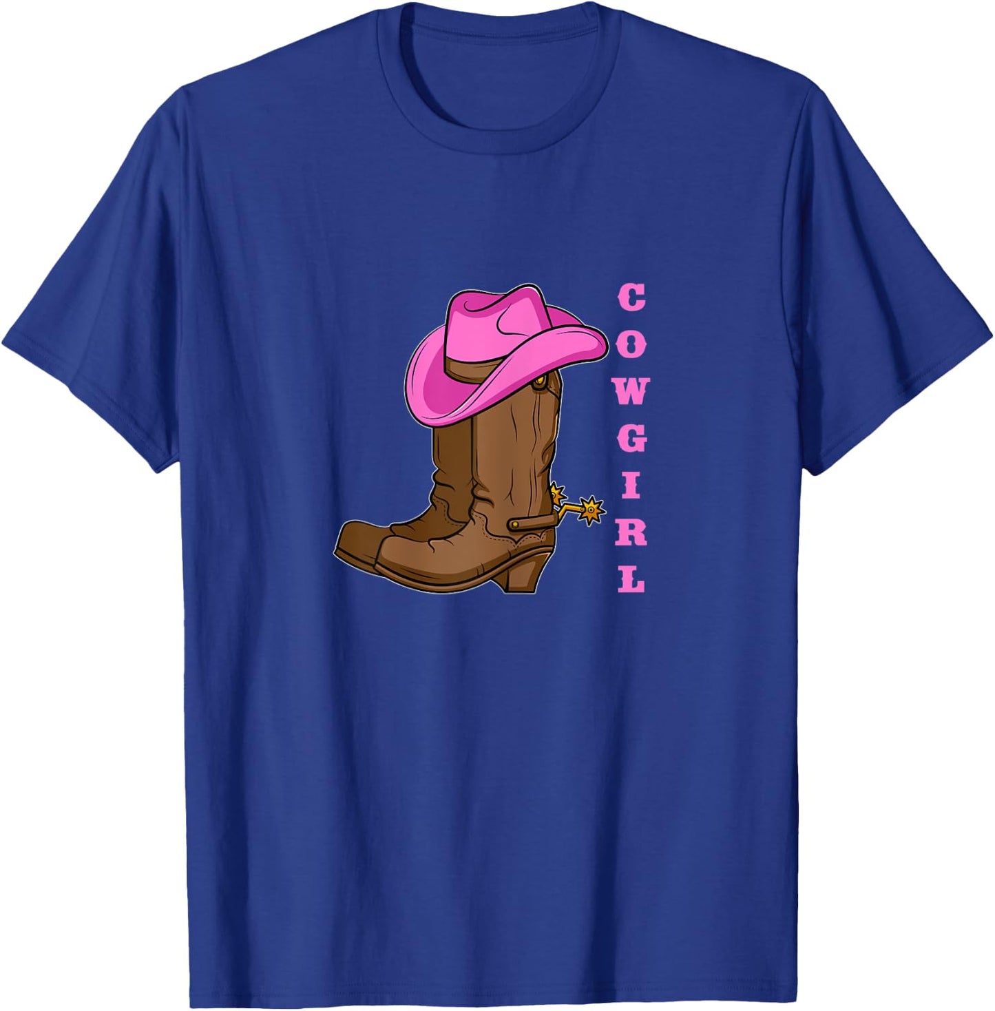 Cowgirl Boots Western Rodeo Hat Spurs T-Shirt - T-Shirt | Royal