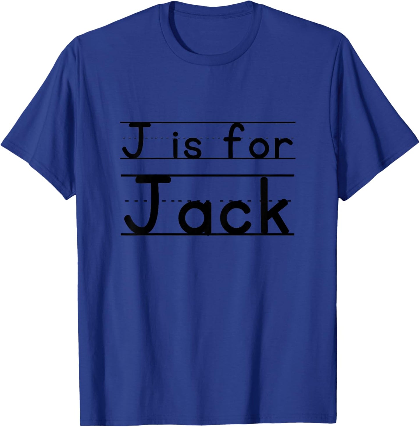 Kids Funny School Kid Name Jack J is For Jack Pre K For Boys T-Shirt - T-Shirt | Royal