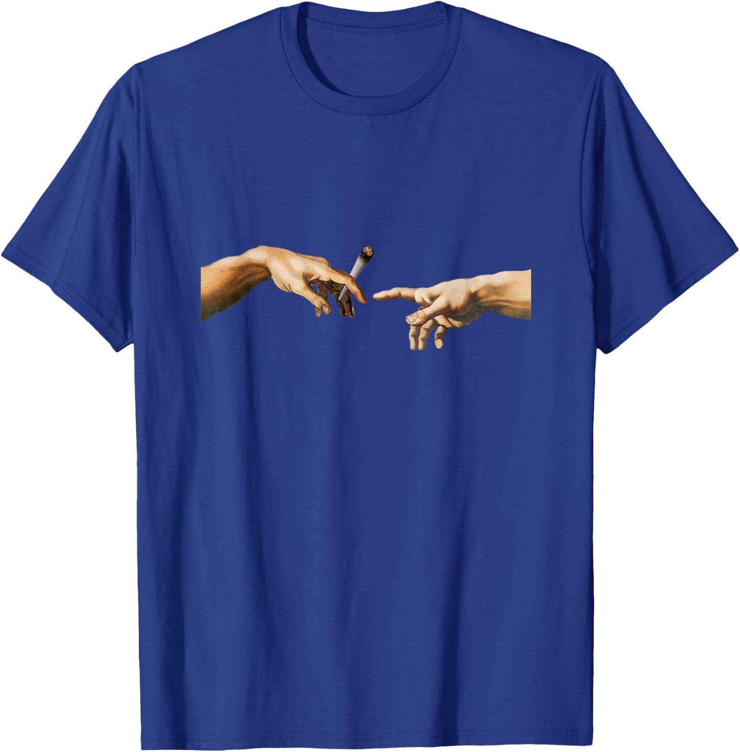 420 The Creation of Adam Michelangelo Weed Joint Vintage T-Shirt - T-Shirt | Royal
