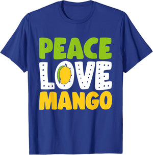 Peace Love Mango Fruit T-Shirt - T-Shirt | Royal