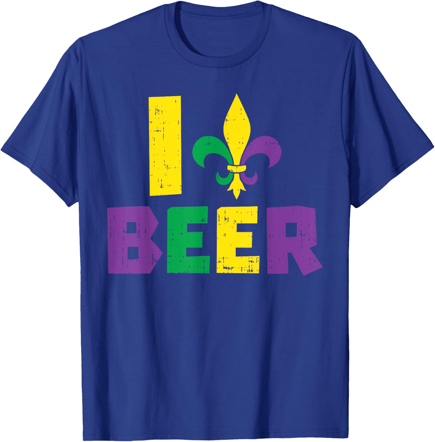 I Love Beer Jester Hat Drinking Team Fun Mardi Gras Carnival T-Shirt - T-Shirt | Royal