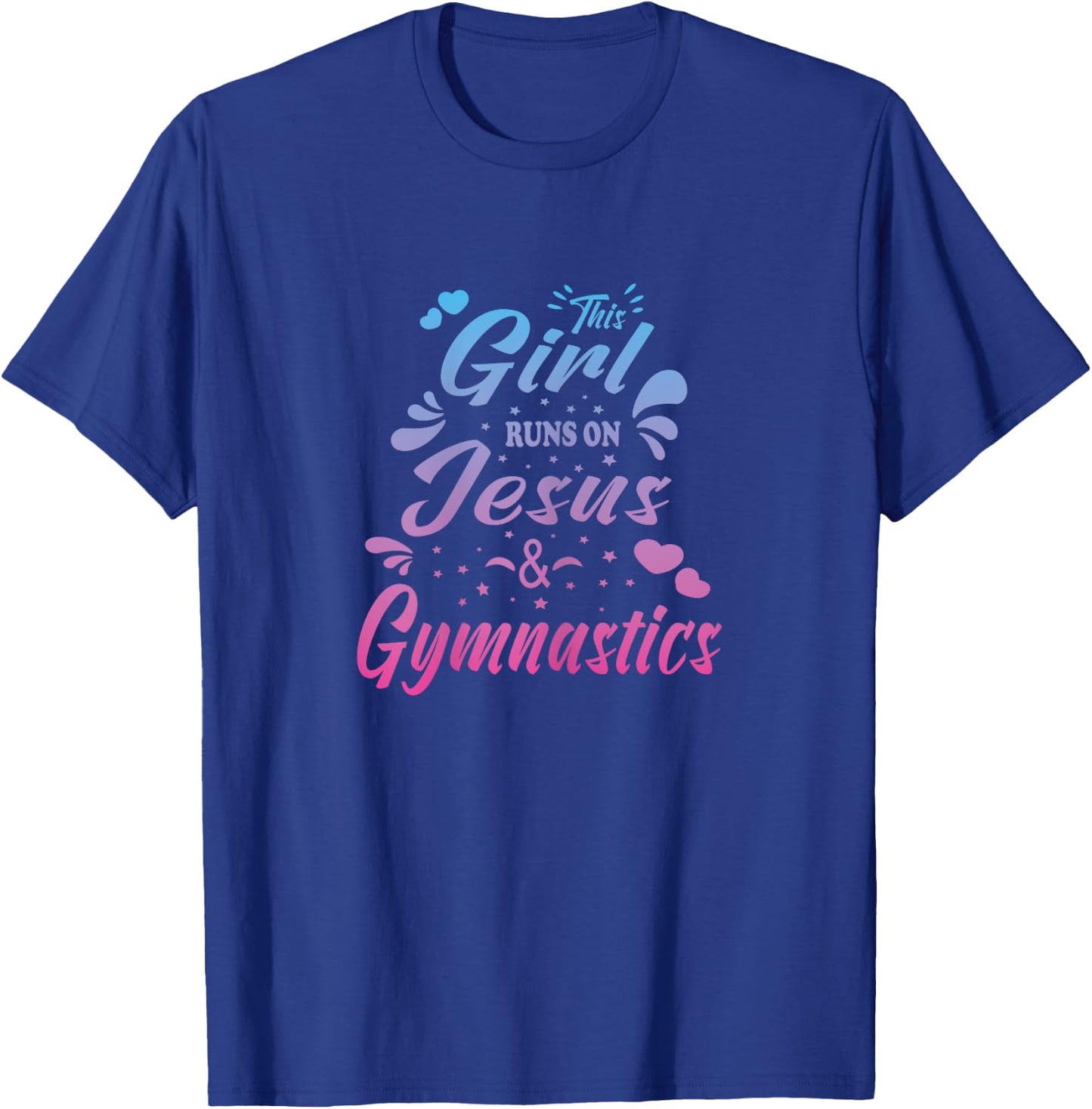 This Girl Runs On Jesus And Gymnastics Christian Women Kid T-Shirt - T-Shirt | Royal