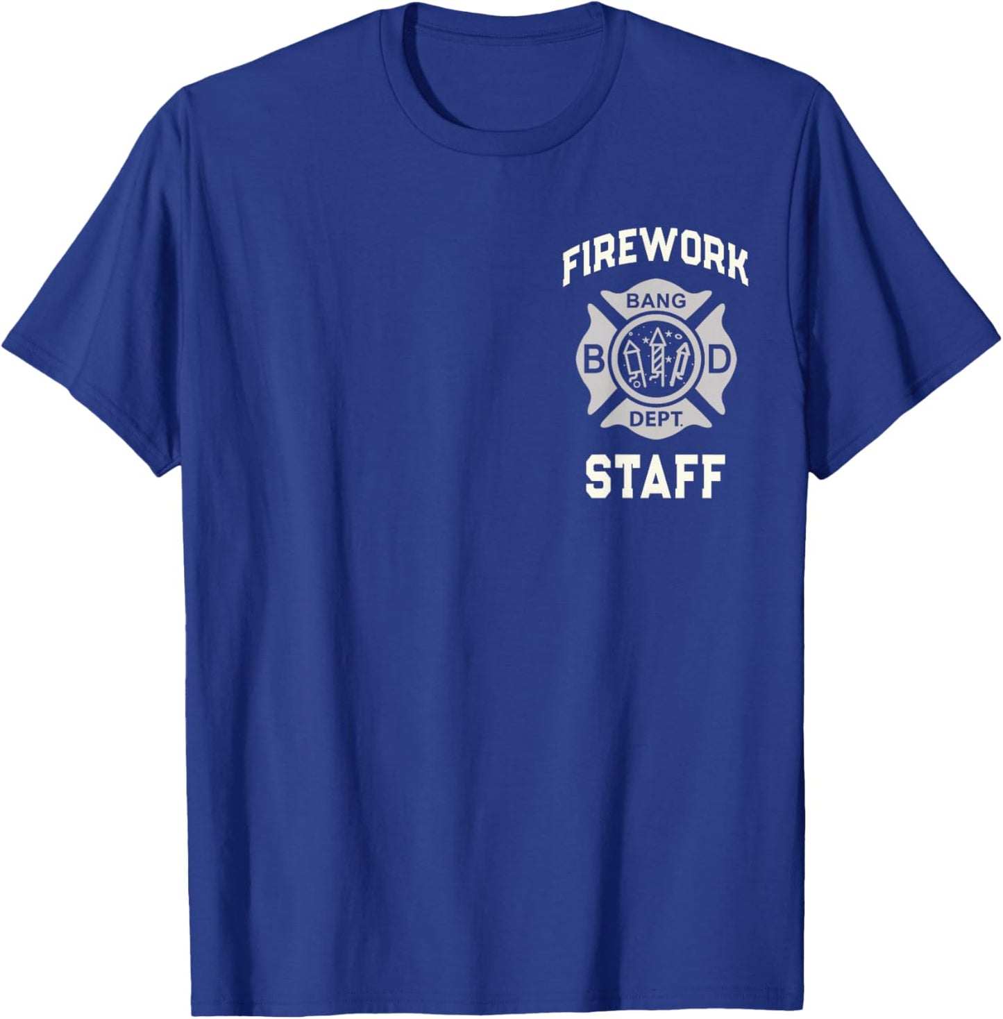 Official FIREWORK STAFF 4th of July Safety Crew Technician T-Shirt - T-Shirt | Royal