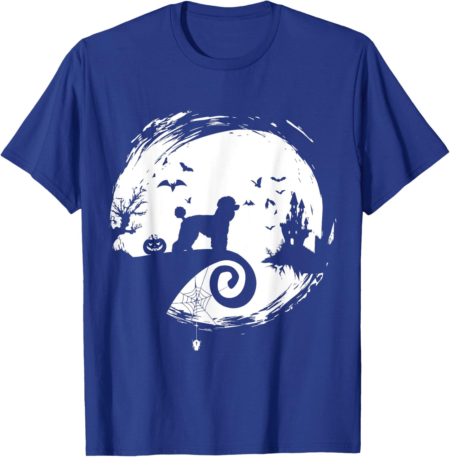 Poodle Halloween Costume Moon Silhouette Creepy T-Shirt - T-Shirt | Royal