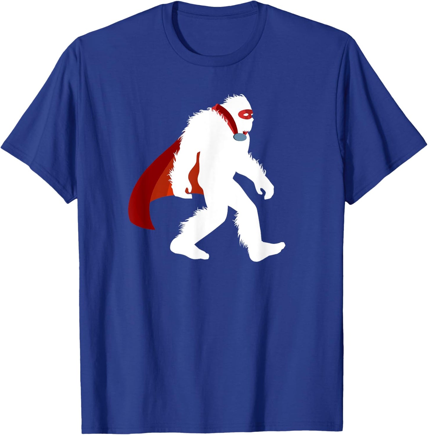 Fun Bigfoot Superhero Vigilantism Cryptid Sasquatch Crusader T-Shirt - T-Shirt | Royal