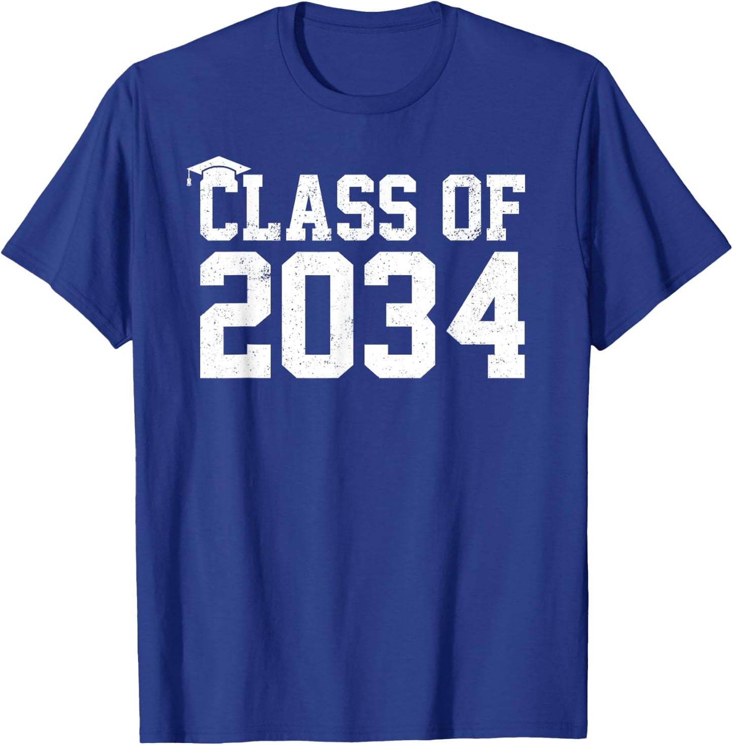 Class Of 2034 Grow With Me Graduation First Day Of School T-Shirt - T-Shirt | Royal