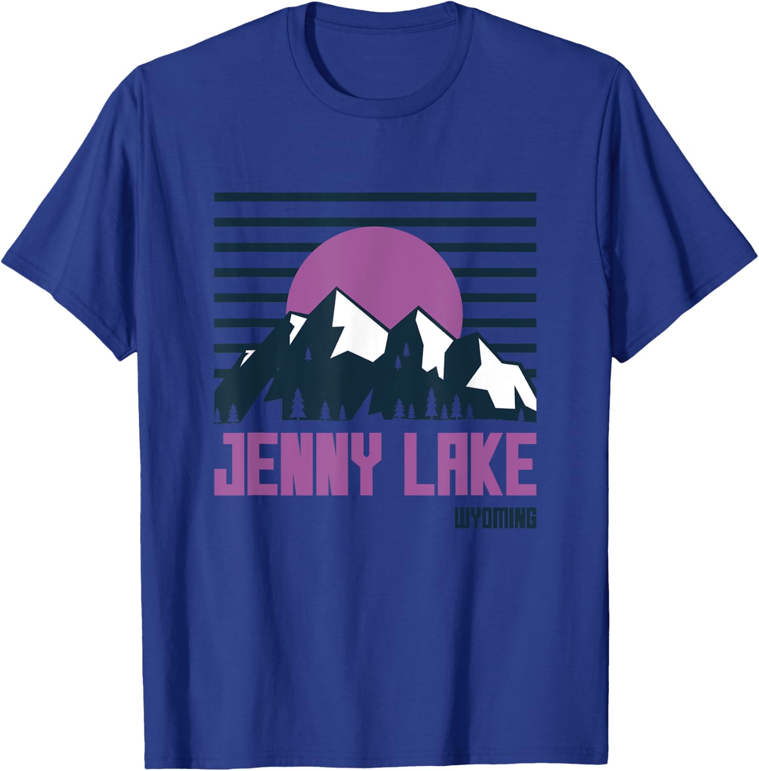 Jenny Lake Wyoming Vintage Mountains Hiking Camp Retro T-Shirt - T-Shirt | Royal
