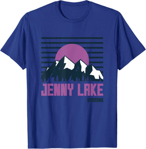 Jenny Lake Wyoming Vintage Mountains Hiking Camp Retro T-Shirt - T-Shirt | Royal