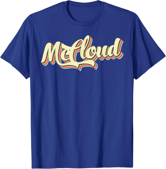 McCloud Retro Art Baseball Font Vintage T-Shirt - T-Shirt | Royal