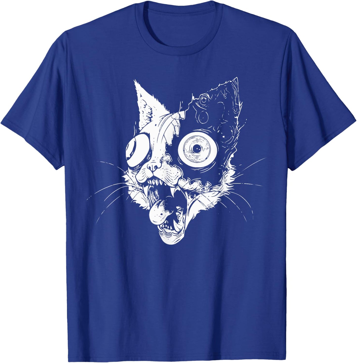 Psychedelic Zombie Cat | Weirdcore Weird Grunge Punk Goth Women T-Shirt - T-Shirt | Royal