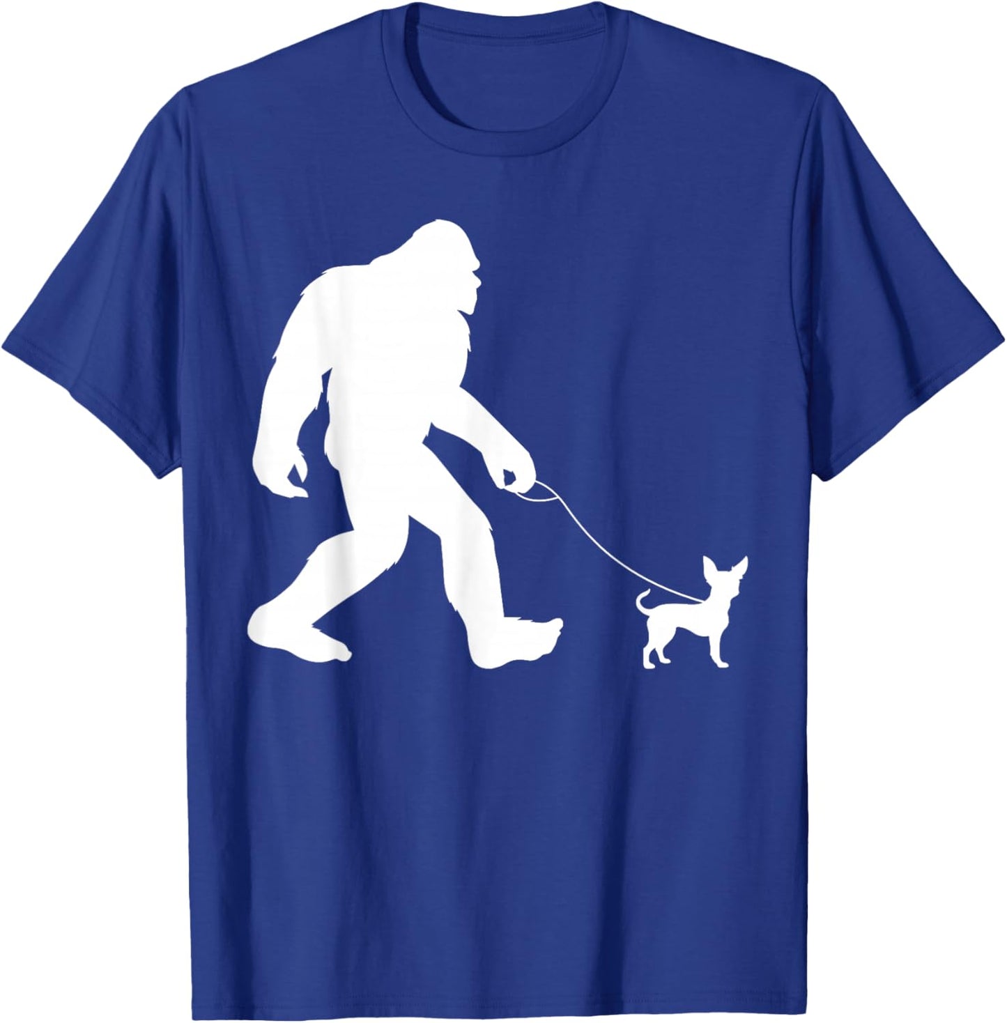 Fun Bigfoot Sasquatch Walking Chihuahua Gag Gift T-Shirt - T-Shirt | Royal