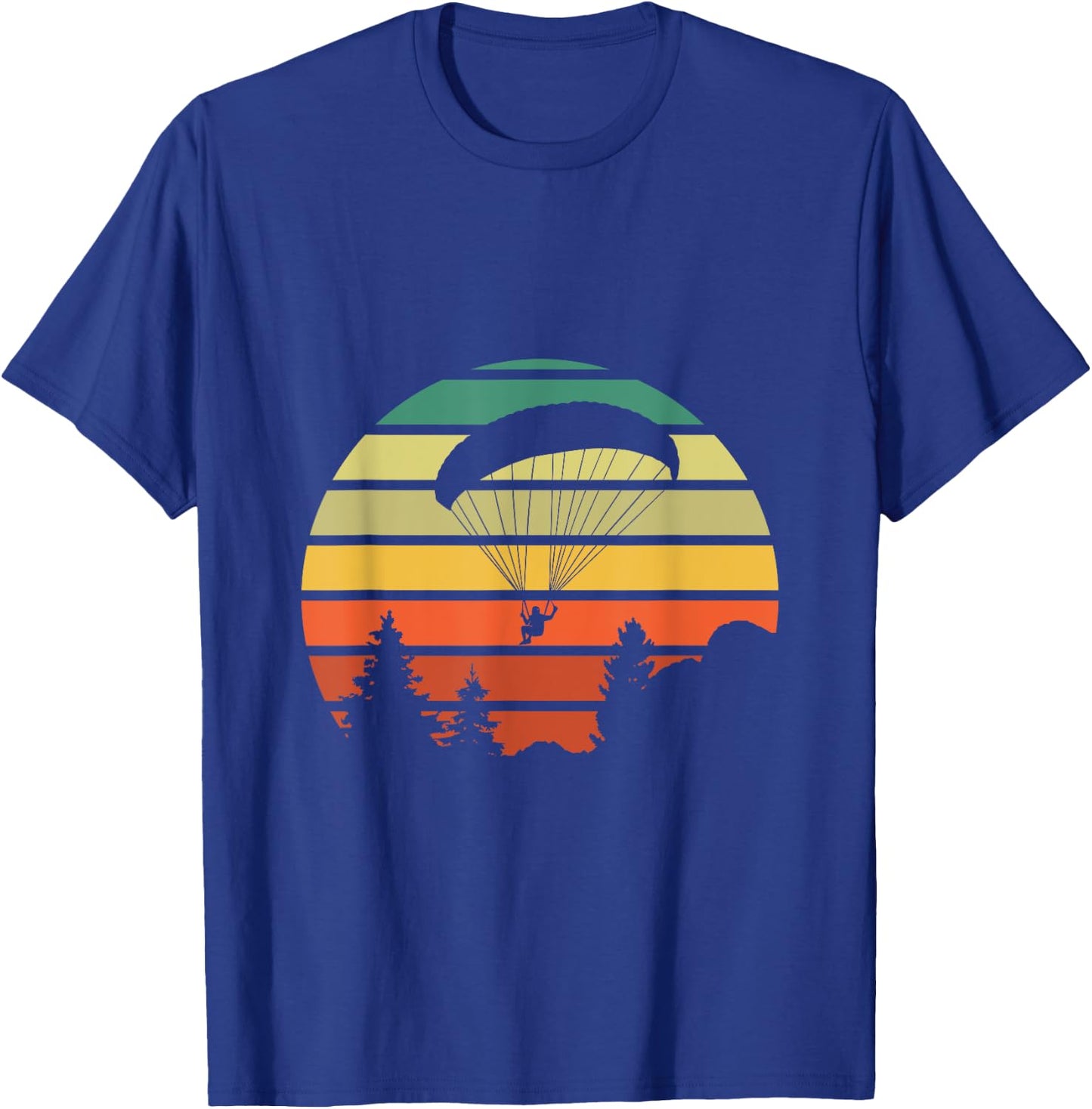 Paragliding Outfits Paraglider Vintage Paragliding Over Forest T-Shirt - T-Shirt | Royal