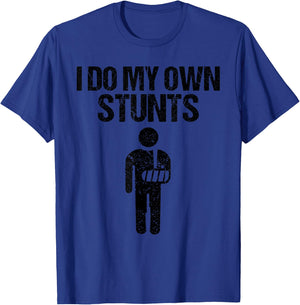 Funny I Do My Own Stunts | Broken Arm Get Well Gift Kids T-Shirt - T-Shirt | Royal