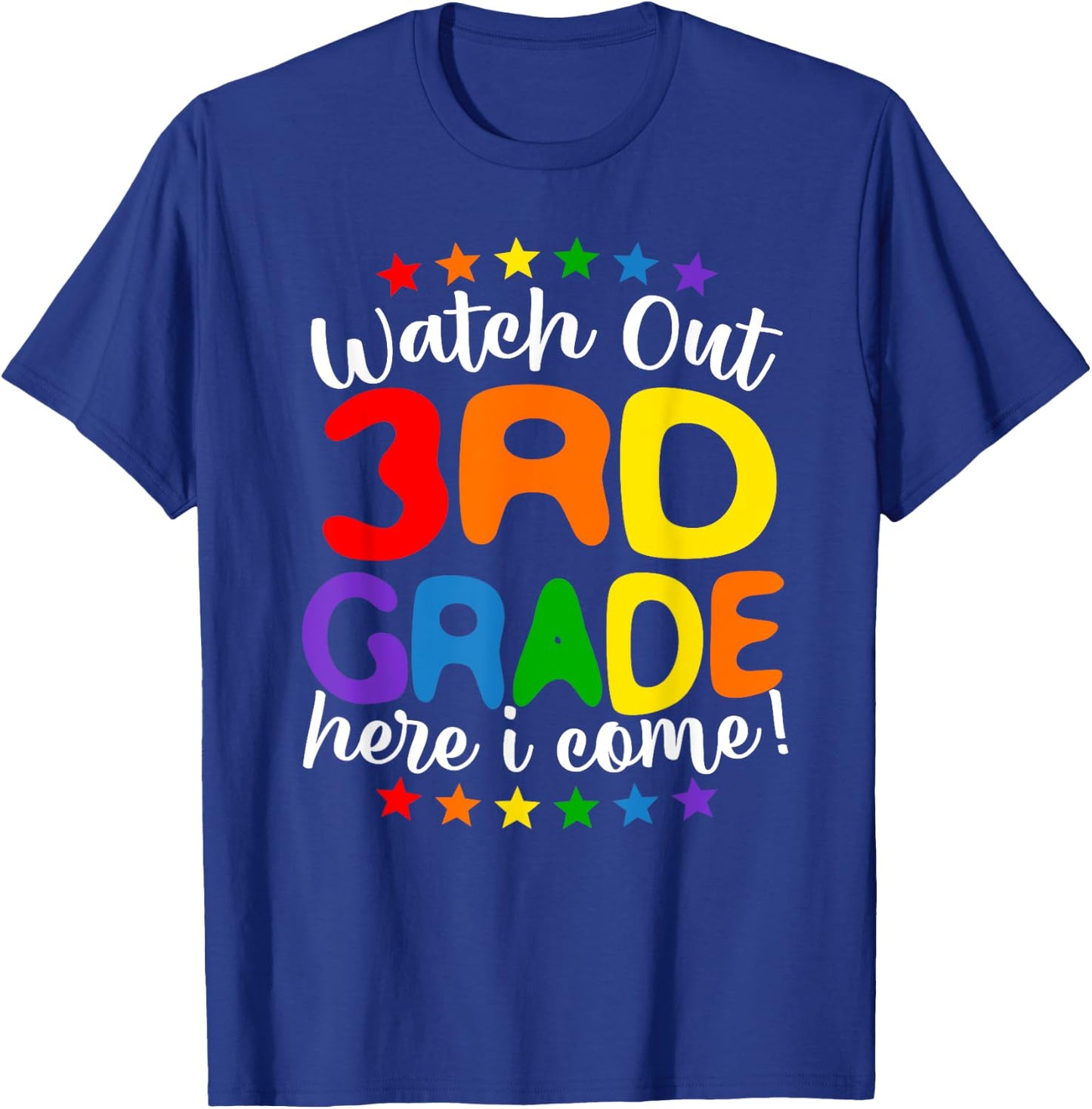 Kids 3rd Grade Here I Come Teacher Girls Boys Back To School T-Shirt - T-Shirt | Royal