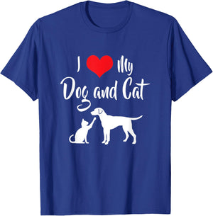 I Love My Dog And Cat T-Shirt - T-Shirt | Royal