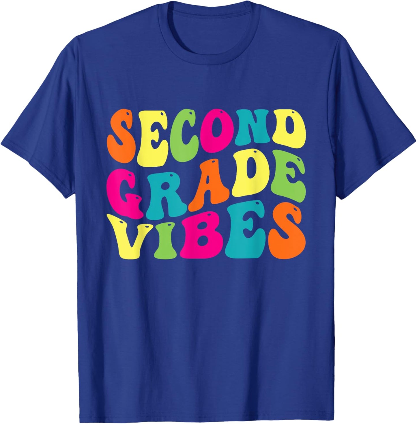 Second Grade Vibes Retro 2nd Grade Teacher 1st Day Of School T-Shirt - T-Shirt | Royal