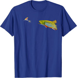 Fly Fishing Brook Trout Graphic For Fisherman T-Shirt - T-Shirt | Royal