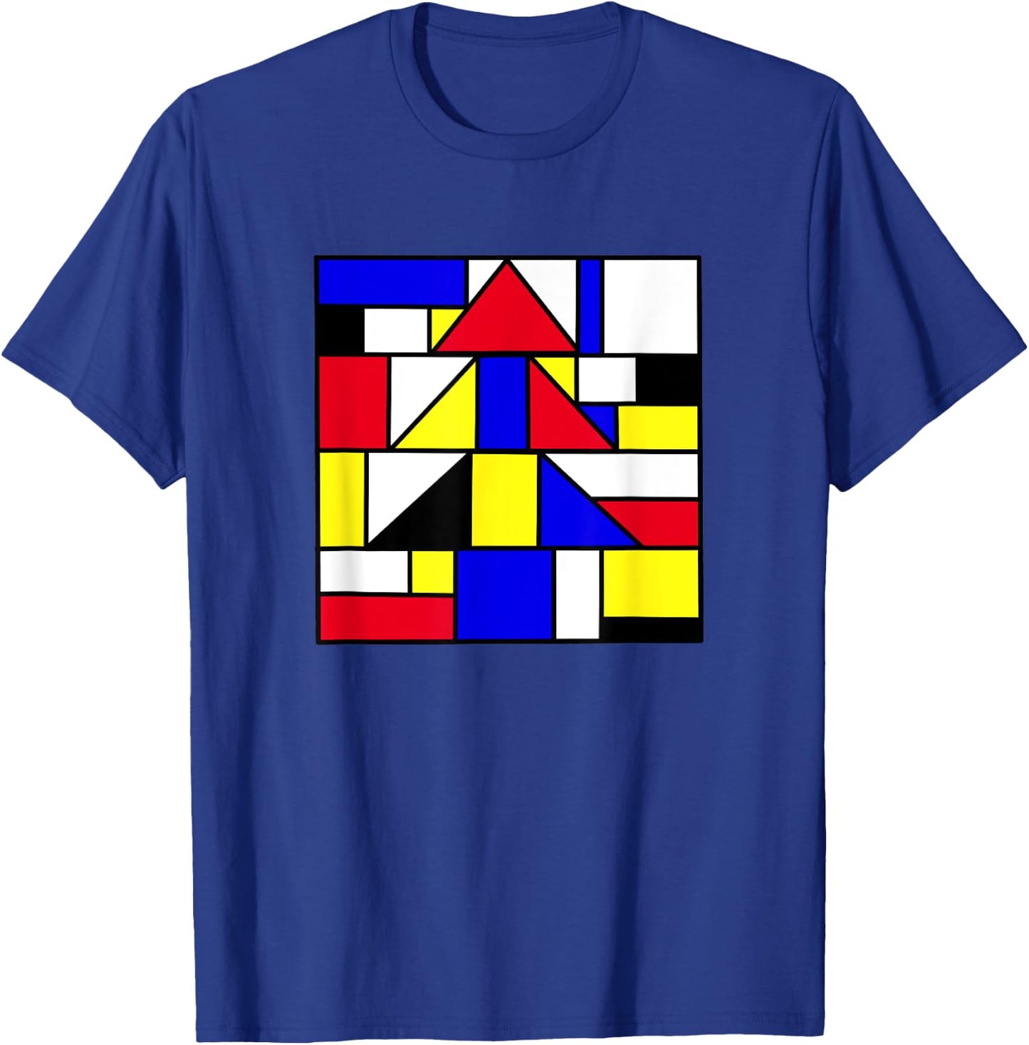 Mondrian inspired abstract primary colors geometric T-Shirt - T-Shirt | Royal