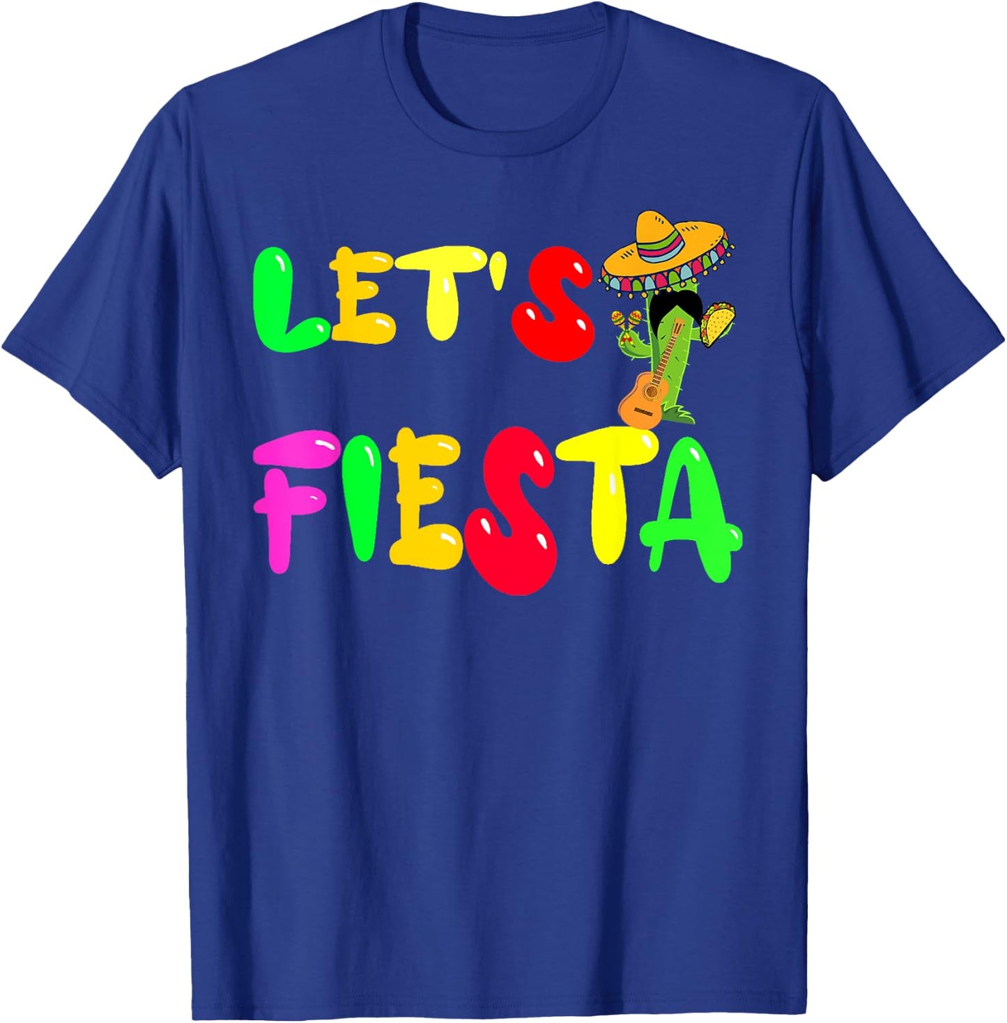 Cinco De Mayo,Mexican Party Cactus Mustaches Decor,Sombrero T-Shirt - T-Shirt | Royal