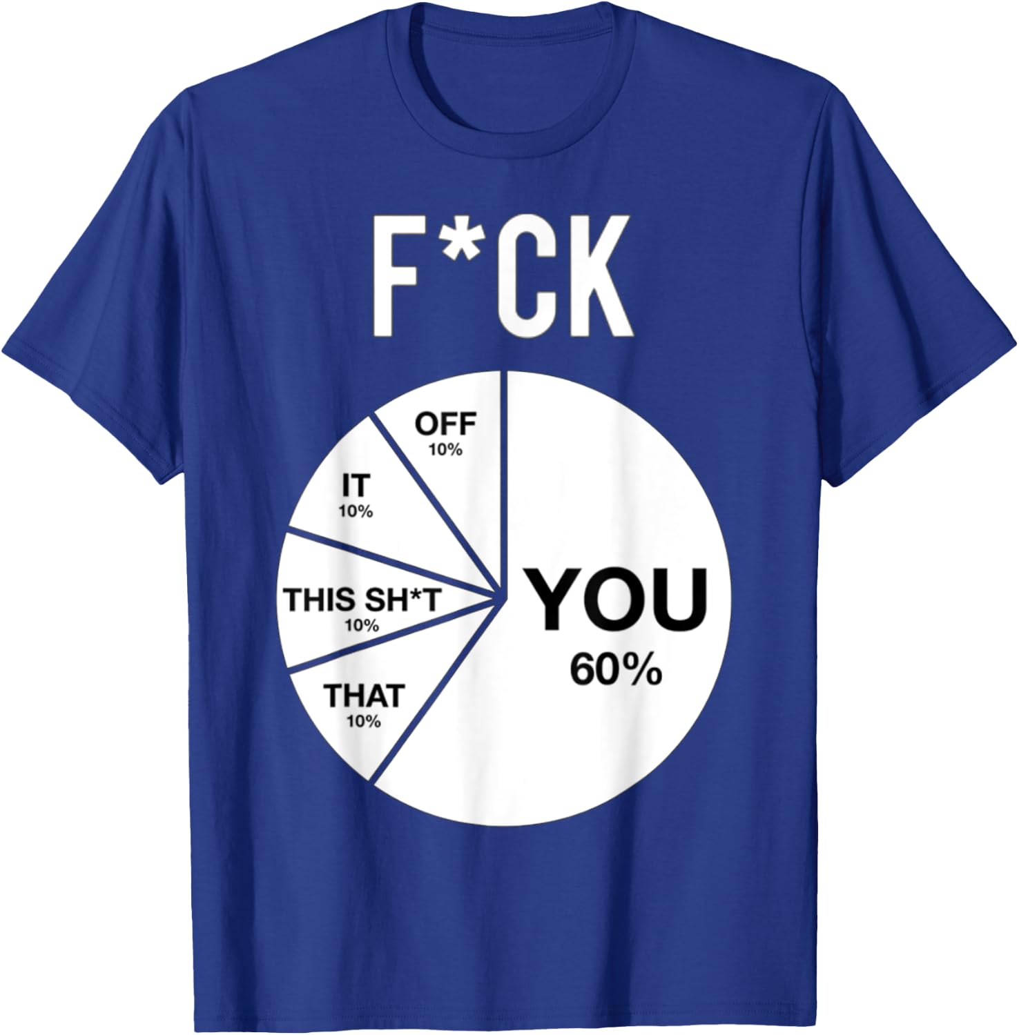 Fck You Pie Chart Maths Lover Cute Cool Humorous Funny T-Shirt - T-Shirt | Royal