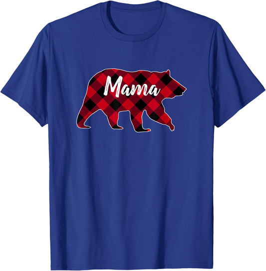 Mama Bear Red and Black Buffalo Plaid T-Shirt - T-Shirt | Royal