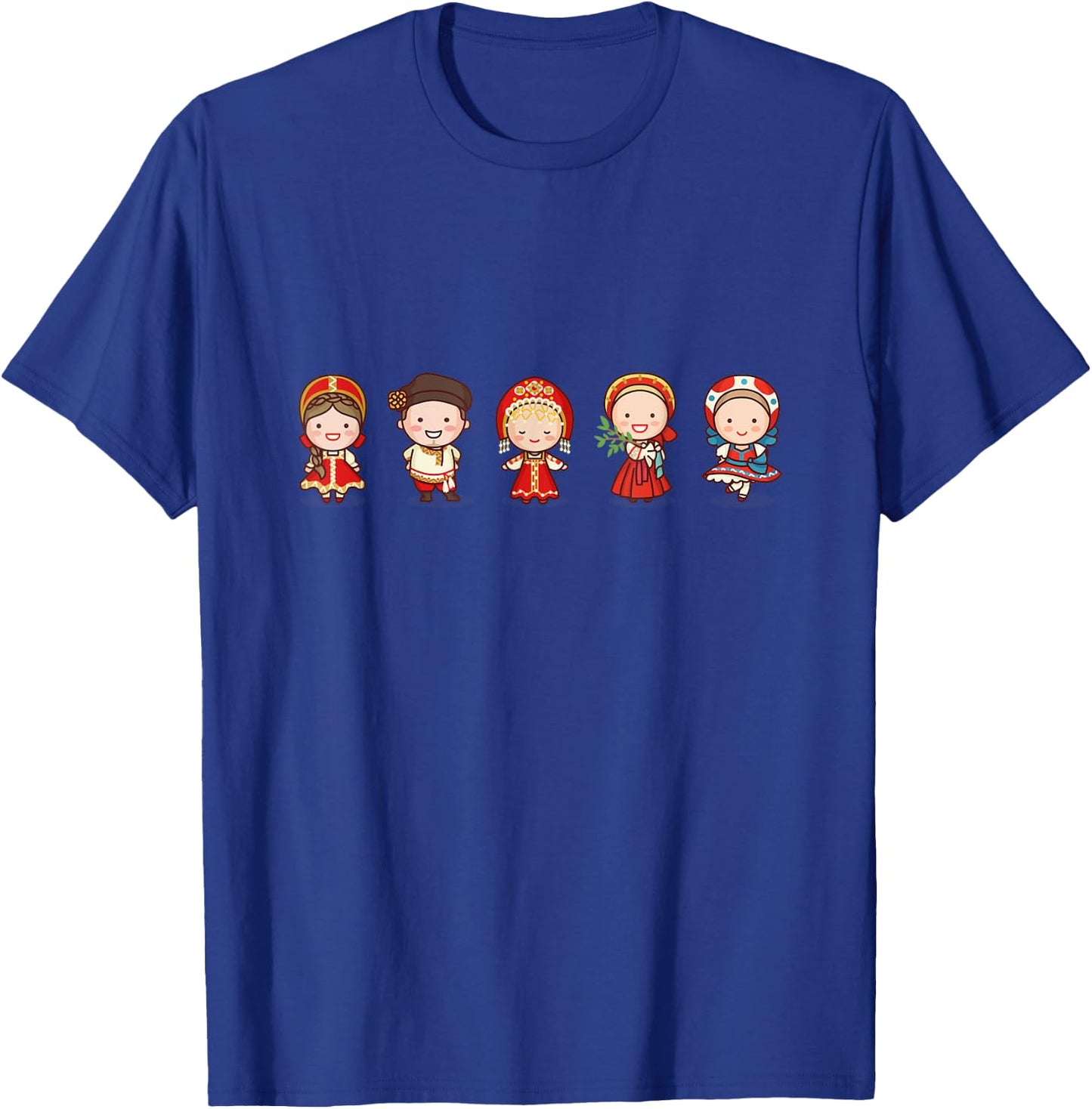Cute Traditional Russian Characters In Russian Clothing T-Shirt - T-Shirt | Royal