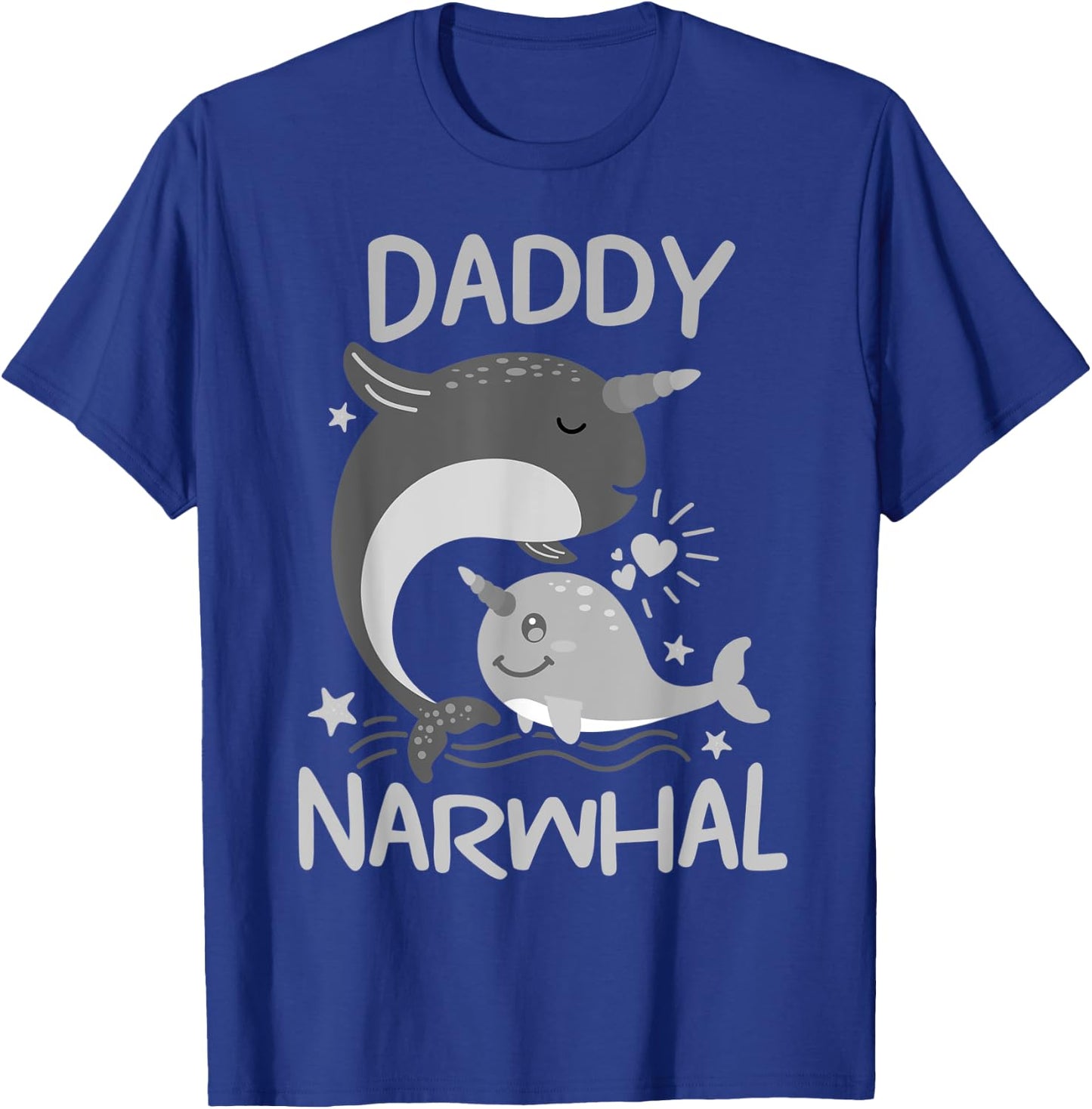 Cute Narwhal Daddy Funny Dad Whale Lover Ocean Gift T-Shirt - T-Shirt | Royal