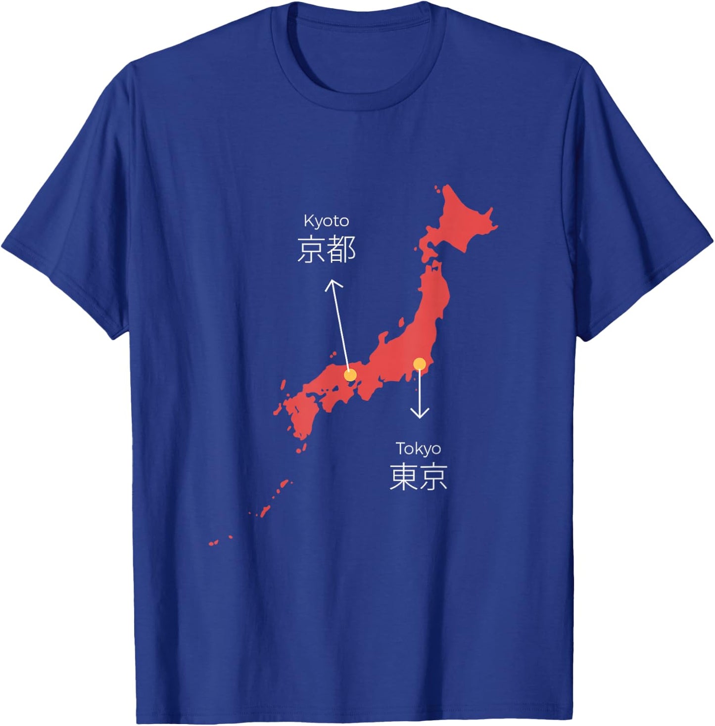 Japan Country Art Map Island Asia Kyoto Tokyo Gift T-Shirt - T-Shirt | Royal
