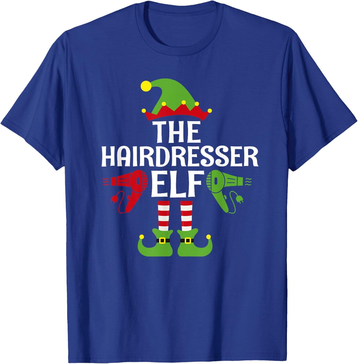 Hairdresser Elf Family Matching Group Christmas T-Shirt - T-Shirt | Royal