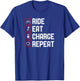Ride Eat Charge Repeat Funny E-Bike T-Shirt - T-Shirt | Royal