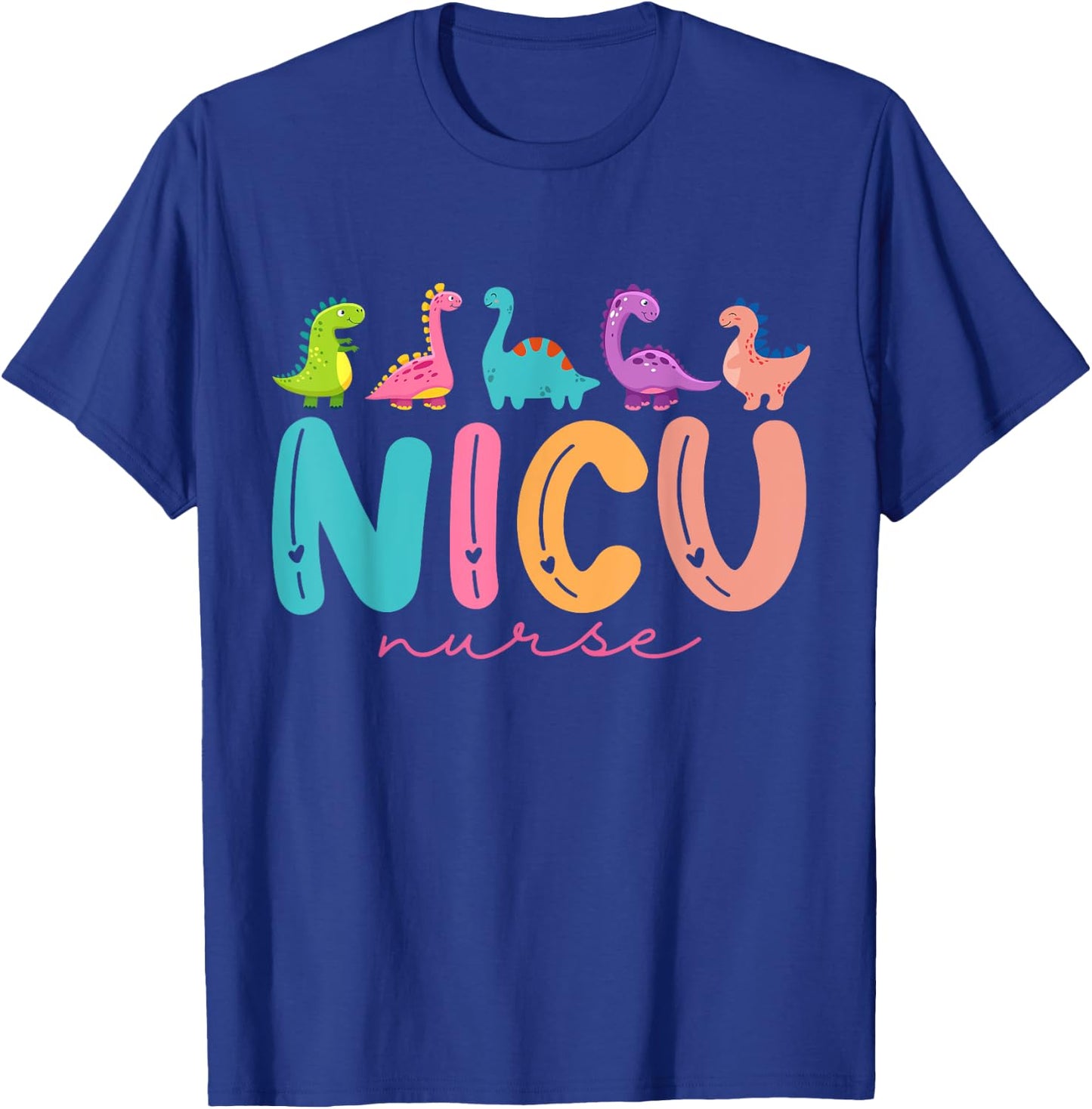 NICU Nurse Animal Nurse Appreciation Nicu Nurse Dinosaur T-Shirt - T-Shirt | Royal