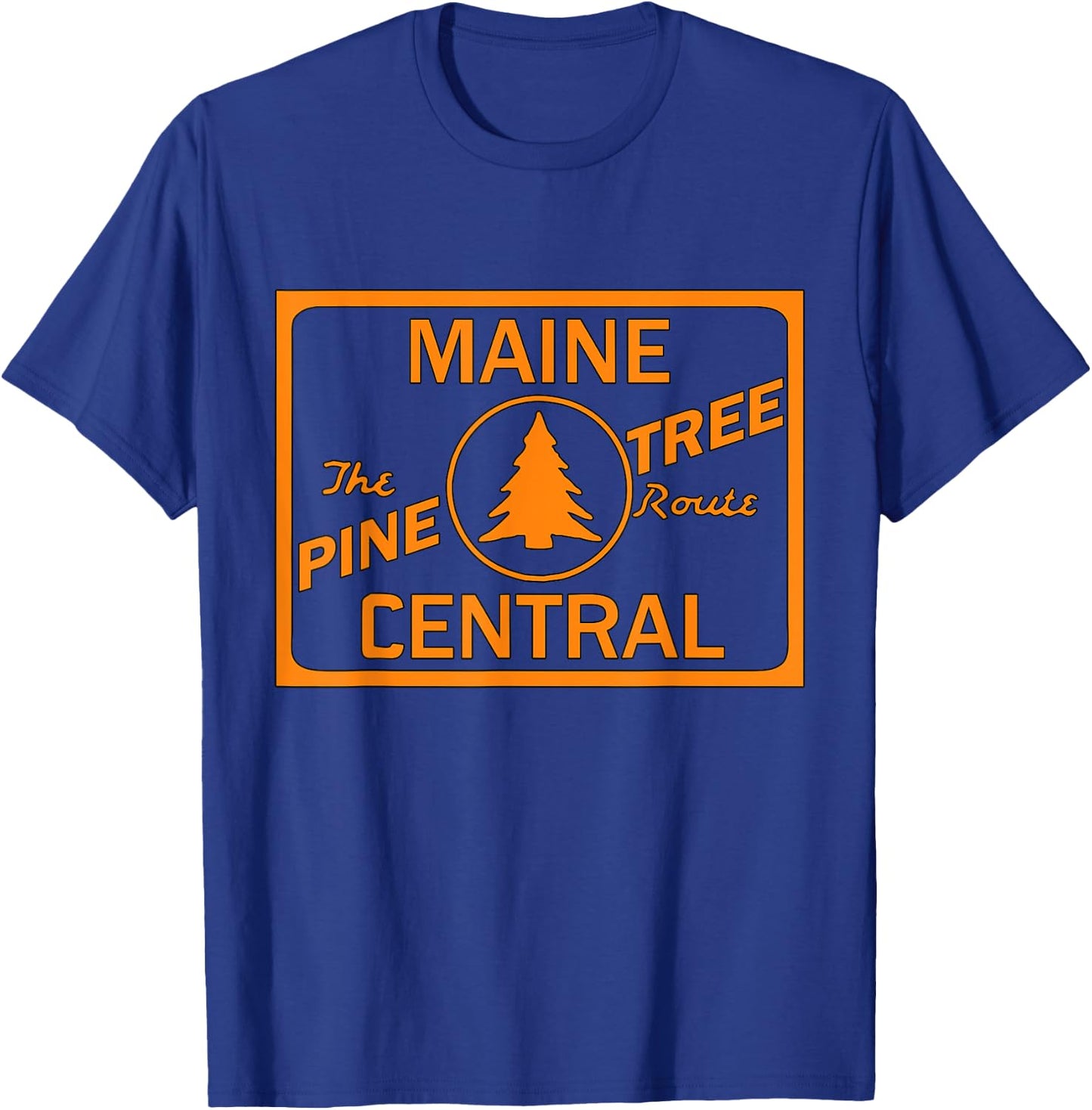 Vintage Maine Central Pine Tree Train Route Railroad T-Shirt - T-Shirt | Royal