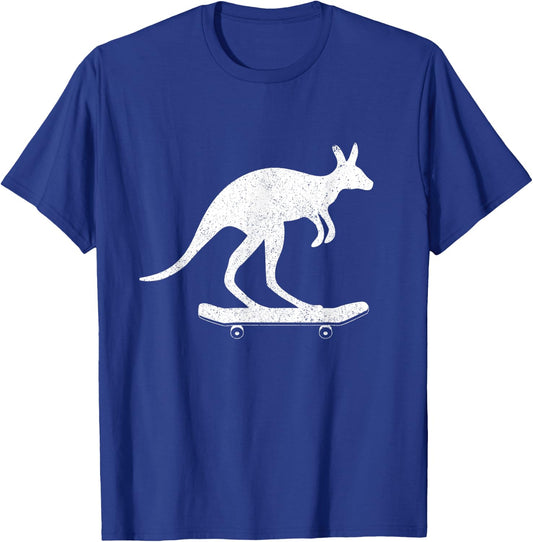 Cool Kangaroo rides Skateboard Fun Australia Travel Gift T-Shirt - T-Shirt | Royal