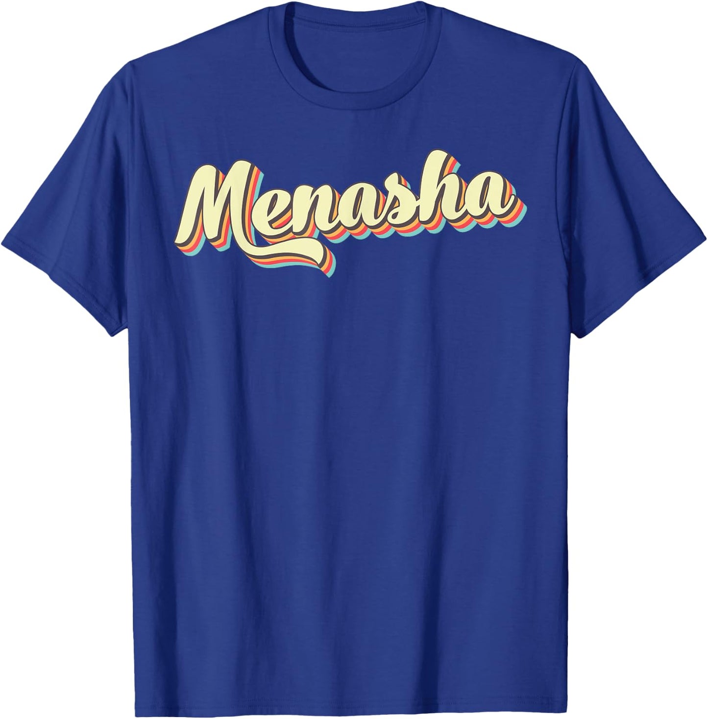 Menasha Retro Art Baseball Font Vintage T-Shirt - T-Shirt | Royal