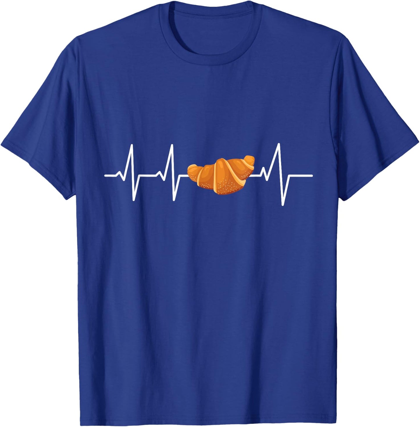 Croissant heartbeat ECG heart rate T-Shirt - T-Shirt | Royal