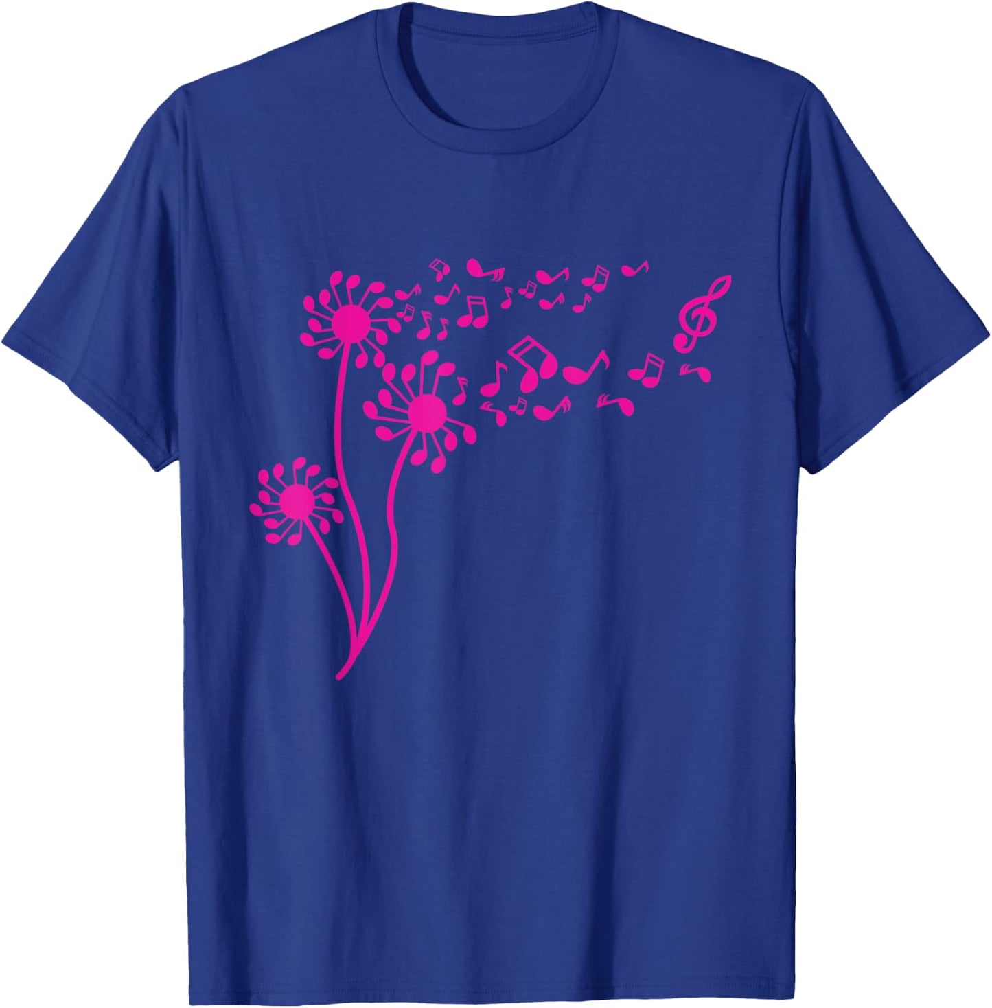 Funny Dandelion Music Note Flower Lover Gift Men Women Kids T-Shirt - T-Shirt | Royal