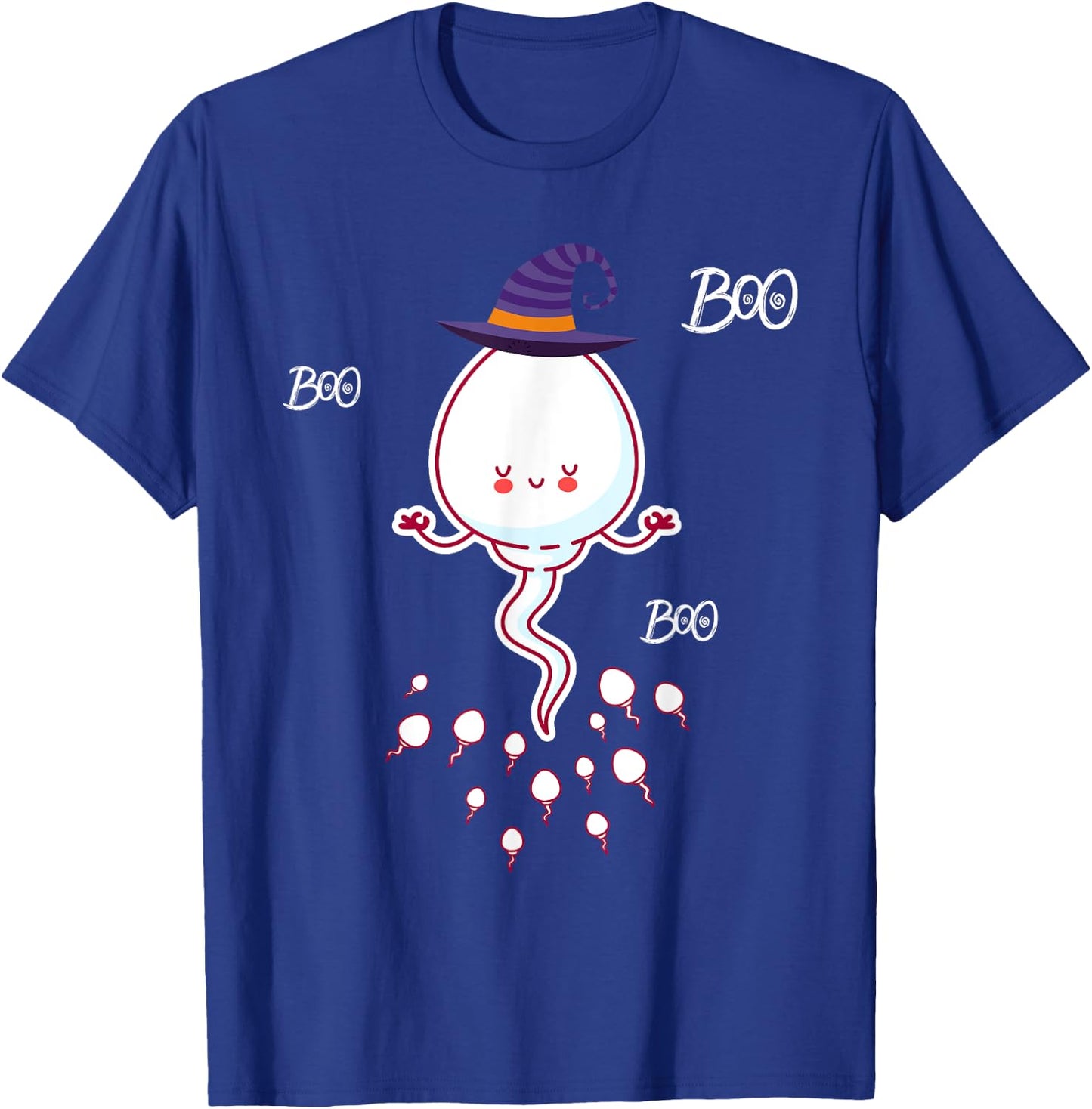 Boo Boo Funny Sperm Ghost Halloween Men Women Costume Gift T-Shirt - T-Shirt | Royal
