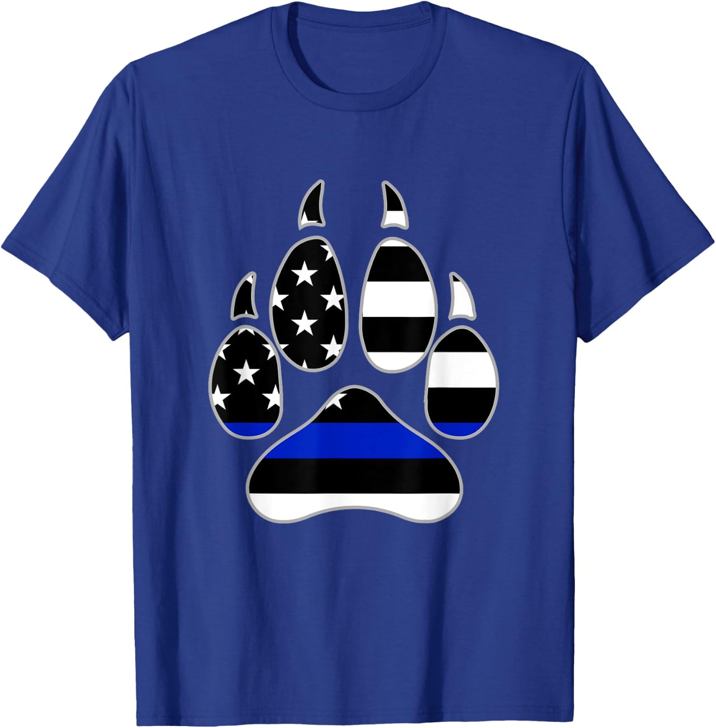 Dog Paw Print Police Flag Design T-Shirt - T-Shirt | Royal