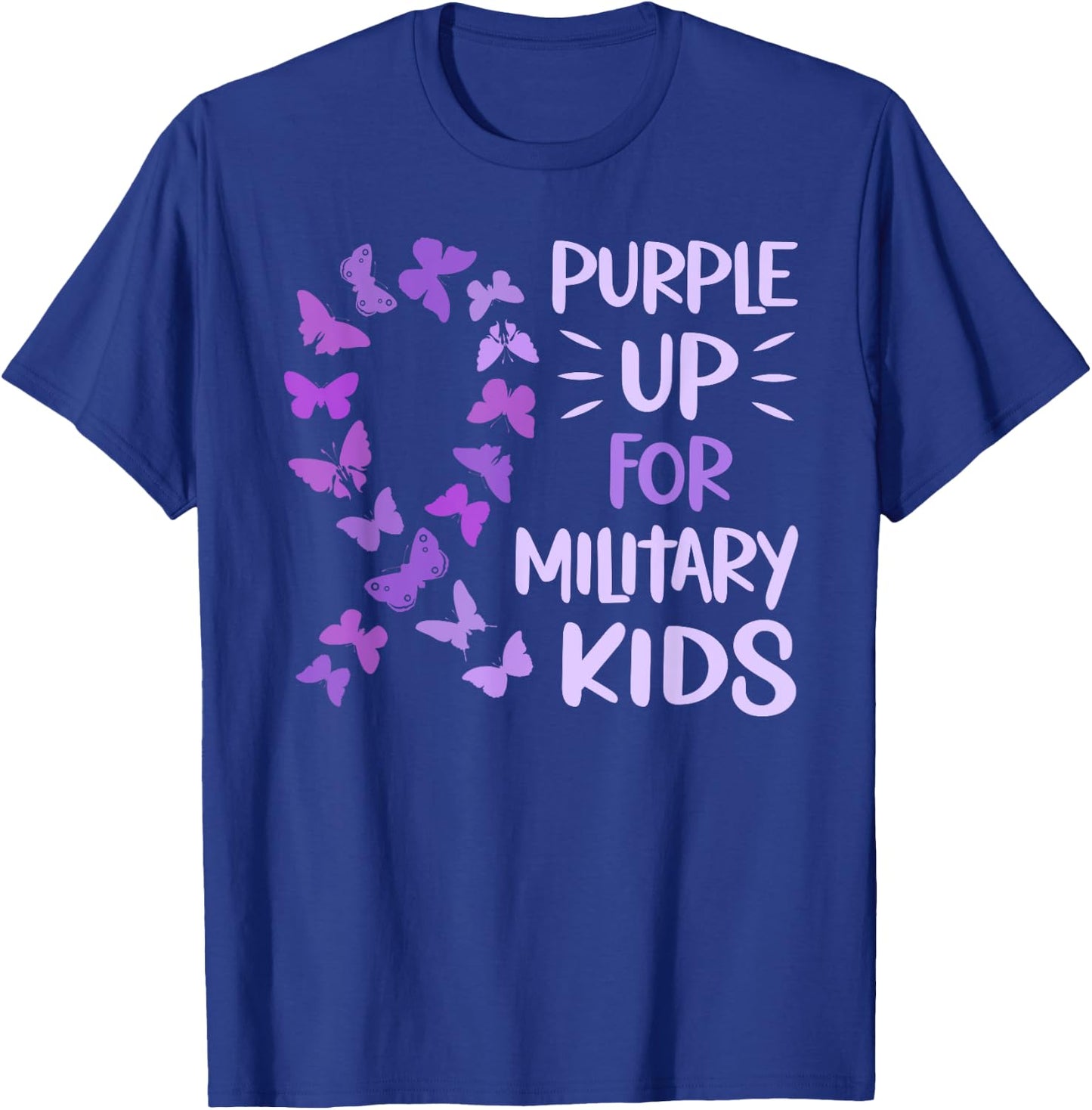 Purple Up Military Child Butterfly - Military Brats Month T-Shirt - T-Shirt | Royal