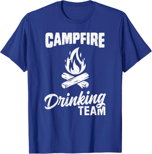 Campfire Drinking Team T Shirt Camping Lover Camper Funny T-Shirt - T-Shirt | Royal