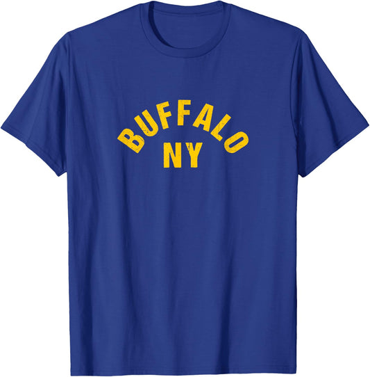 Navy Blue Yellow Buffalo BUF Authentic Classic NY Buffalo T-Shirt - T-Shirt | Royal