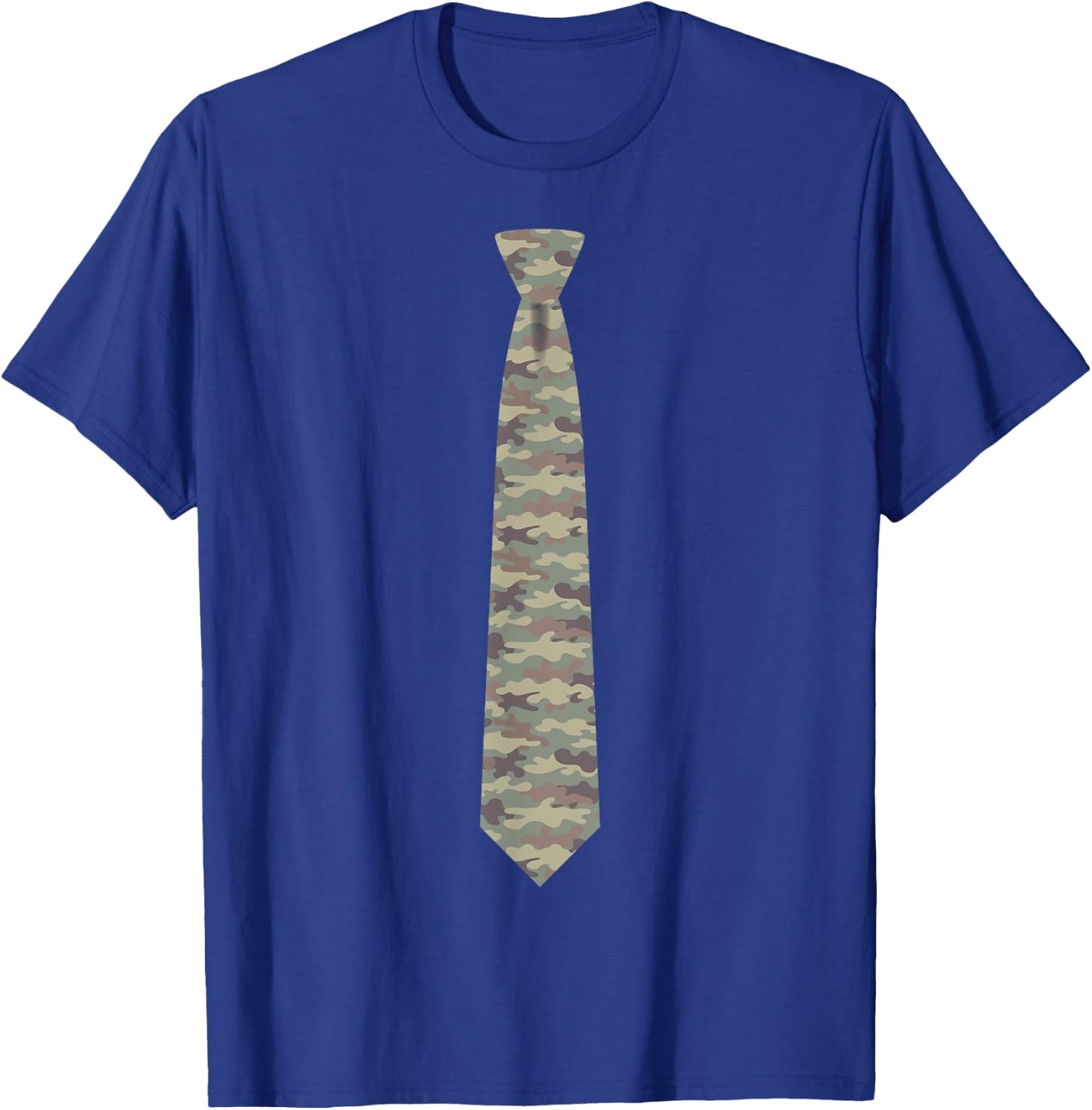 Camouflage Tie, Necktie Funny Hunter Dress Graphic T-Shirt - T-Shirt | Royal