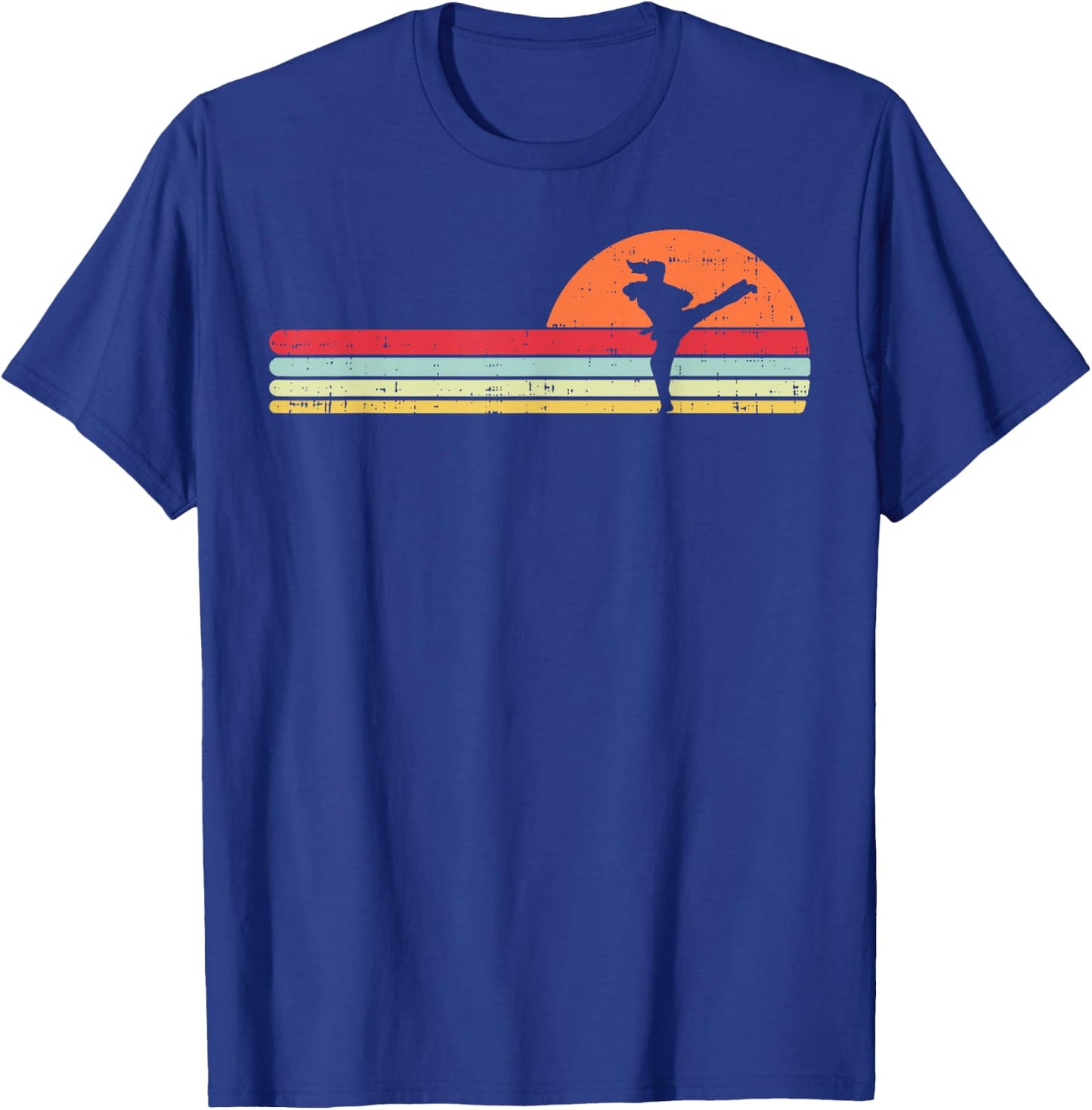 Karate Taekwondo Kick Girl Retro Martial Arts Women Gift T-Shirt - T-Shirt | Royal