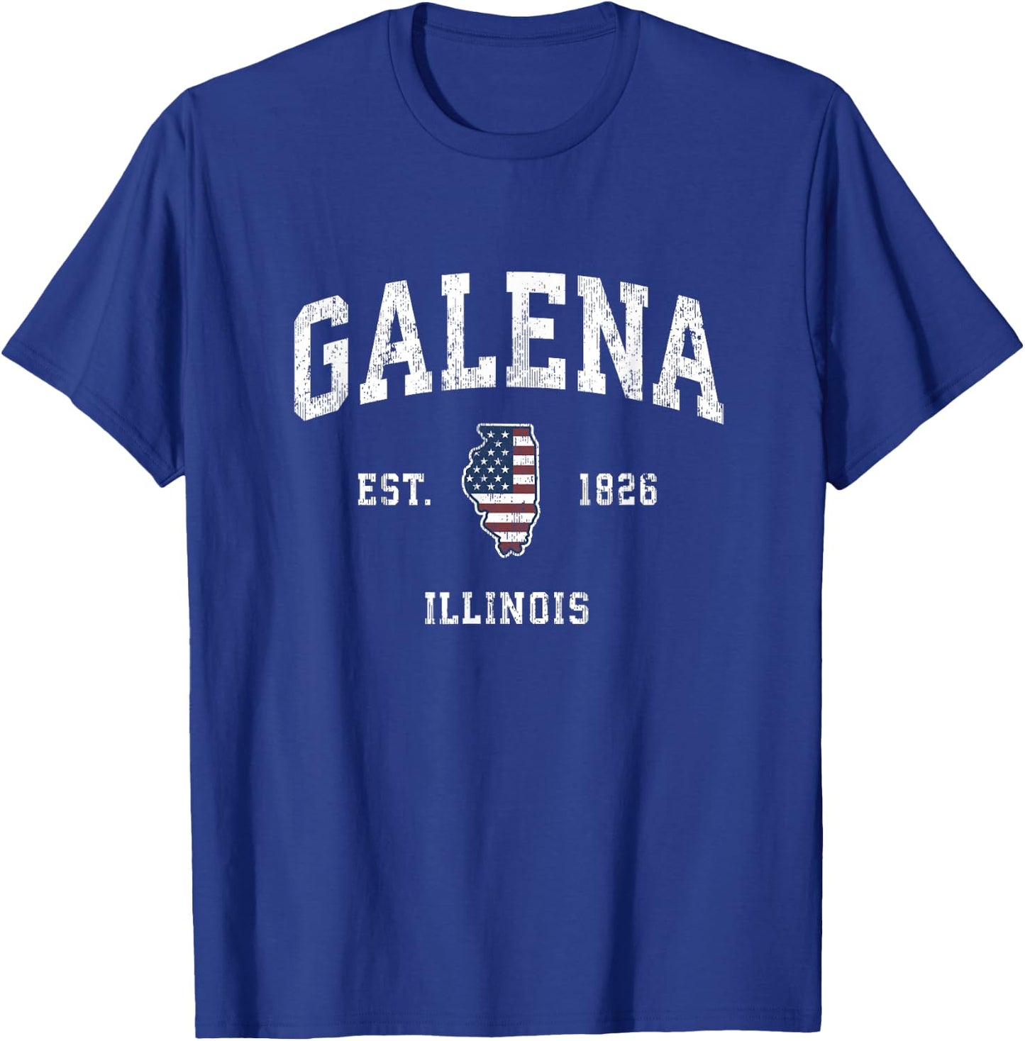 Galena Illinois IL Vintage American Flag Sports Design T-Shirt - T-Shirt | Royal
