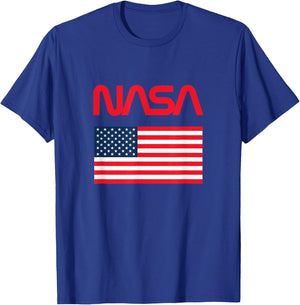 NASA USA Flag T-Shirt - T-Shirt | Royal