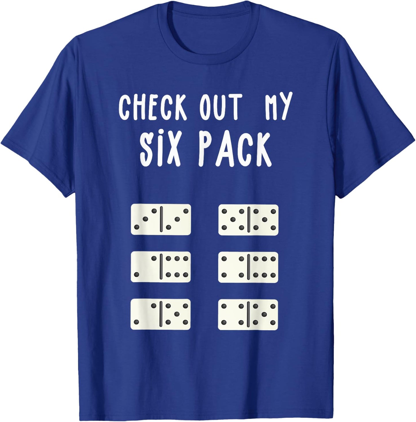 Funny Check out My Six Pack Funny Gift Dominoes Lover T-Shirt - T-Shirt | Royal