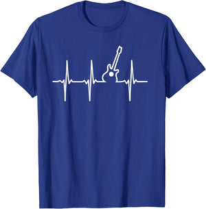 Music Guitar Gifts -Adults Guitar Black Small Classic Fit Round Neck Short Sleeve T-Shirt - T-Shirt | Royal