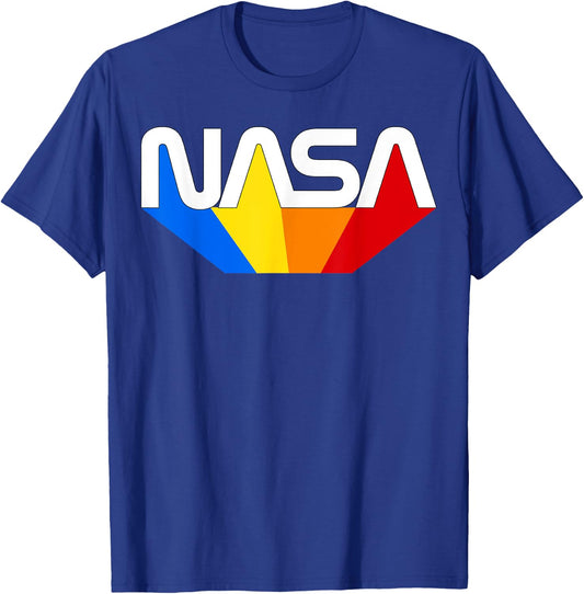 Officially Licensed NASA Worm Color Blue Yellow Orange Red T-Shirt - T-Shirt | Royal