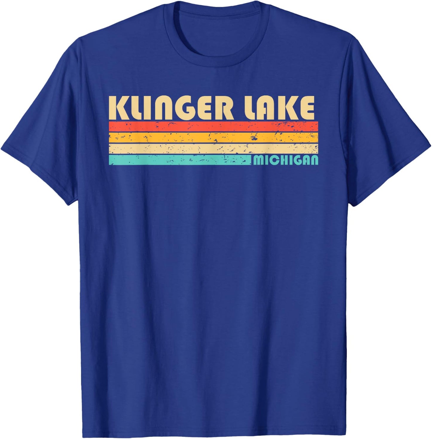 KLINGER LAKE MICHIGAN Funny Fishing Camping Summer T-Shirt - T-Shirt | Royal