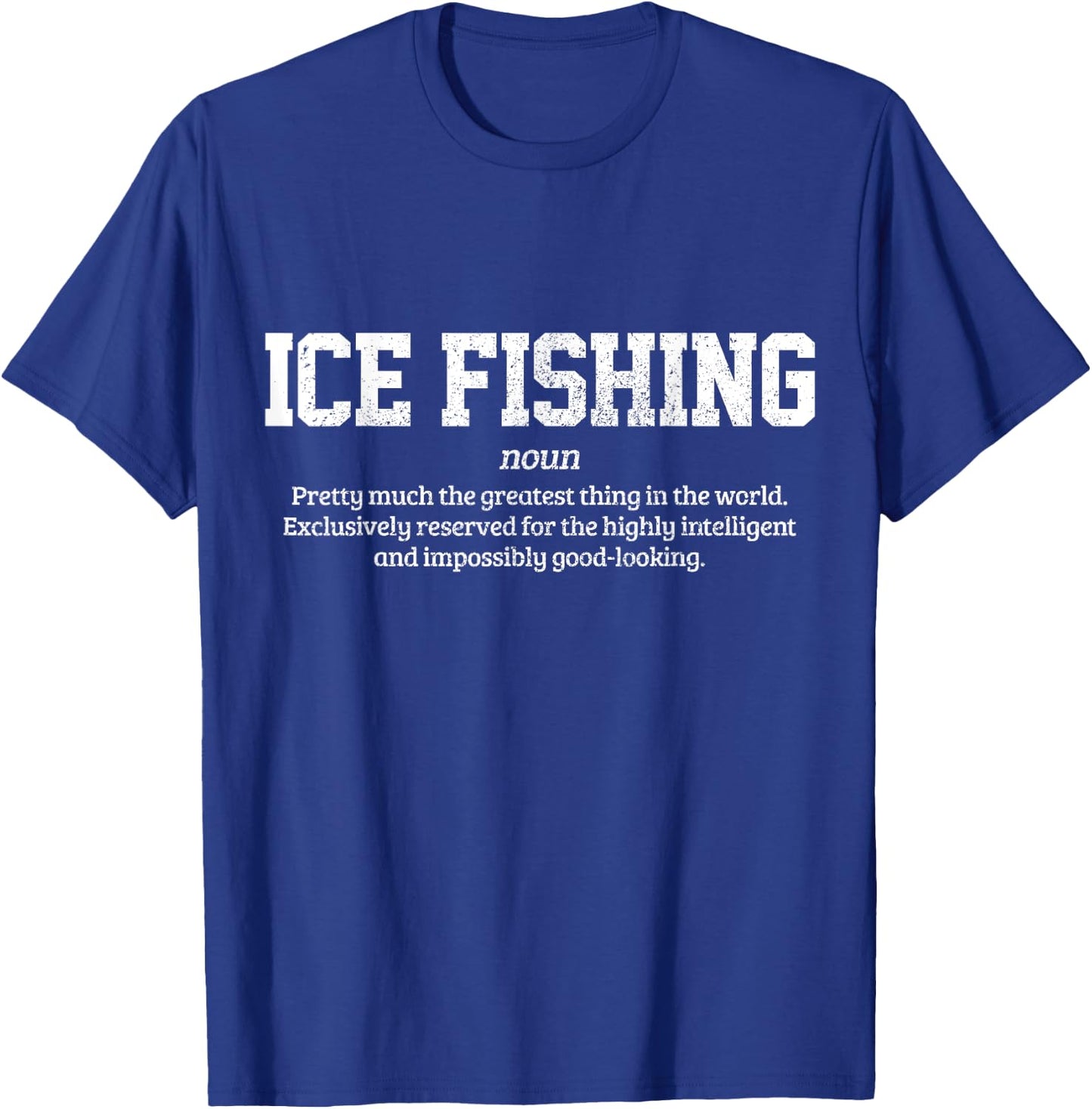 Ice Fishing Apparel & Fisherman Gifts Men's Black Ice Fishing Definition Funny Ice Fisherman Gift T-Shirt - T-Shirt | Royal